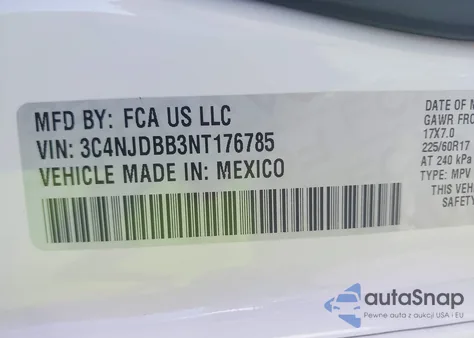 2022 Jeep Compass Latitude 4X4 из США, поврежденный, VIN 3C4NJDBB3NT176785